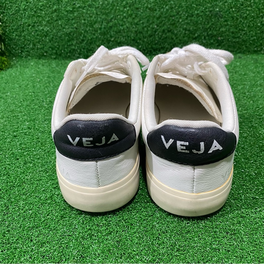 VEJA CAMPO LEATHER WHITE BLACK Sz 7 Womens - Picture 7 of 9